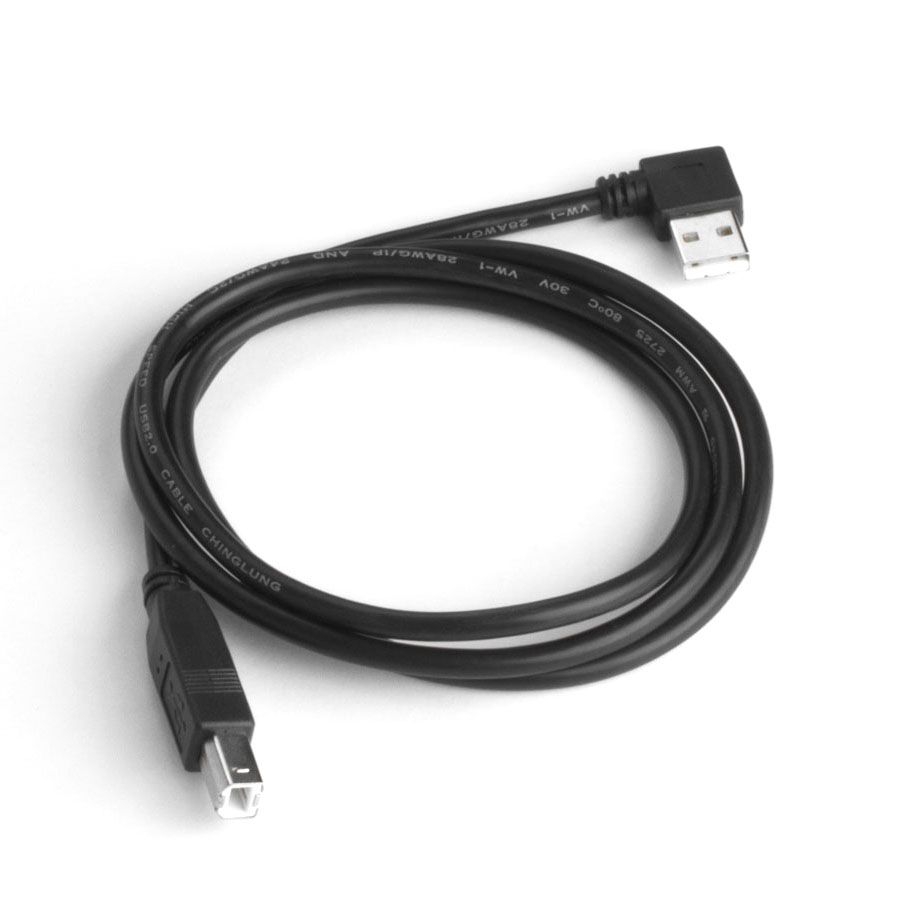 Câble USB 2.0 AB, fiche A coudé 90 À DROITE, 1m