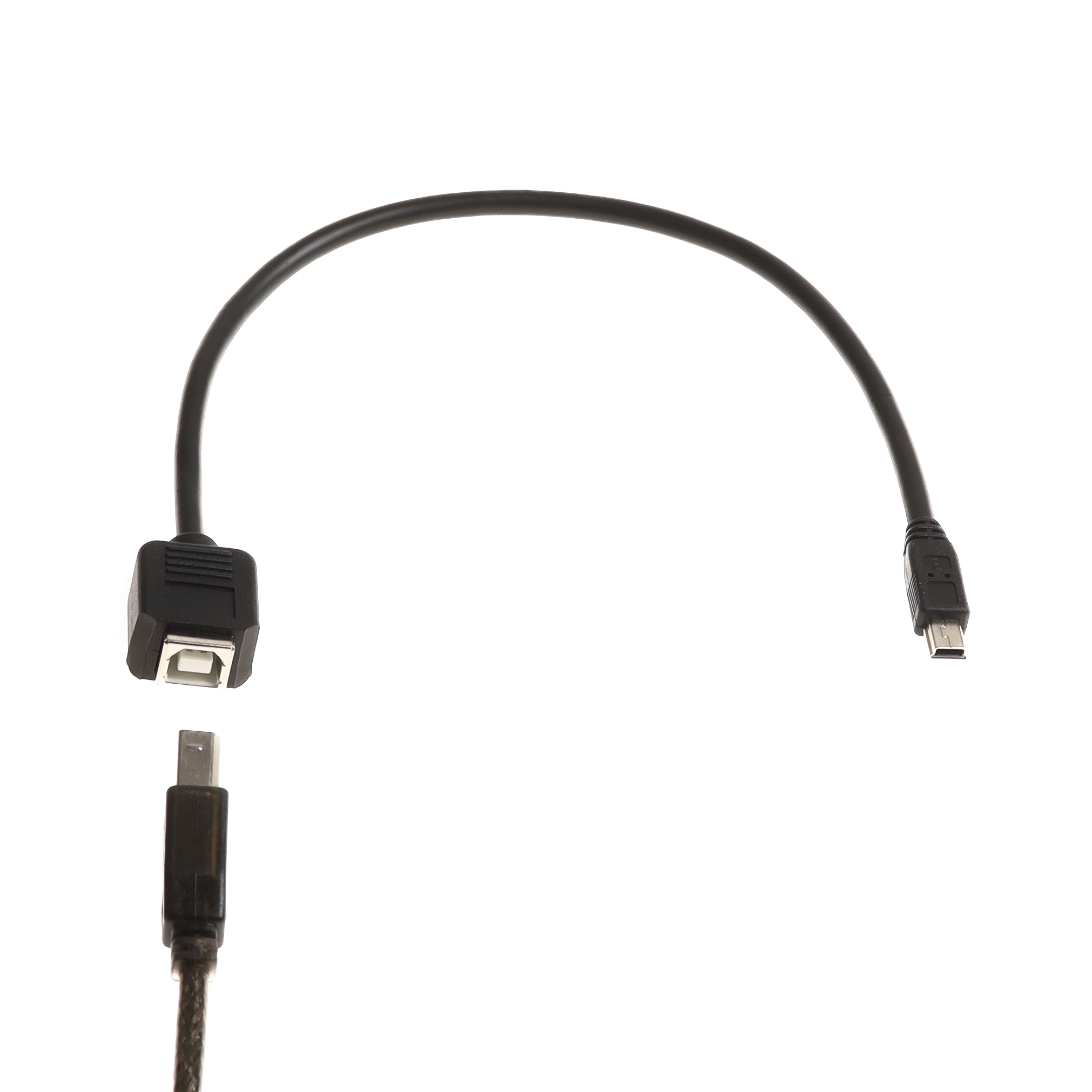 Câble adaptateur USB 2.0 : USB-B femelle vers Mini-B mâle, 30cm