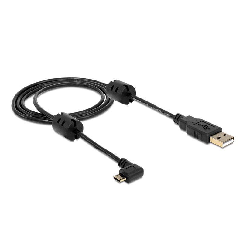 Câble MICRO USB coudé: A mâle vers Micro B 90° À GAUCHE