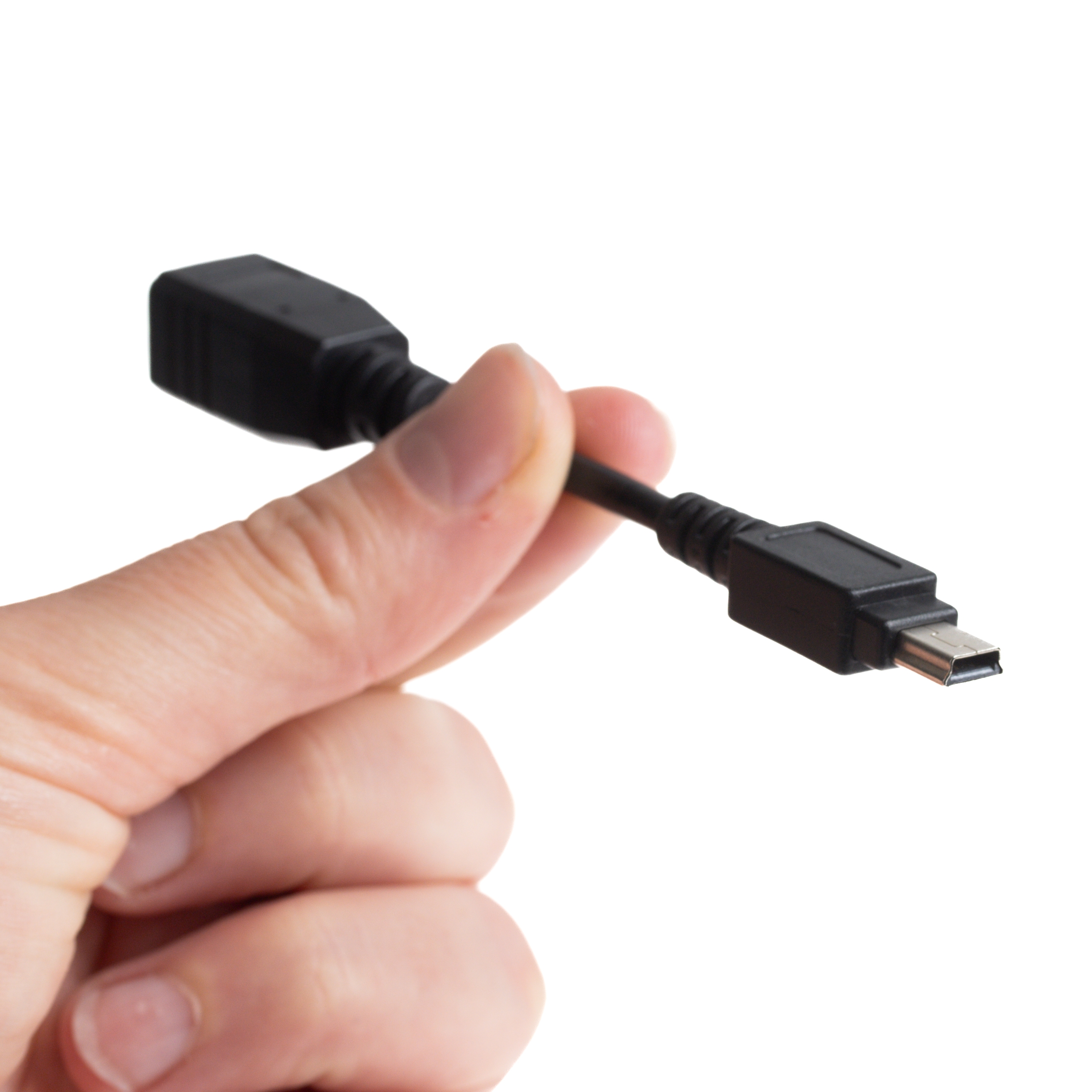 Câble adaptateur USB 2.0 : USB-B femelle vers Mini-B mâle, 10cm