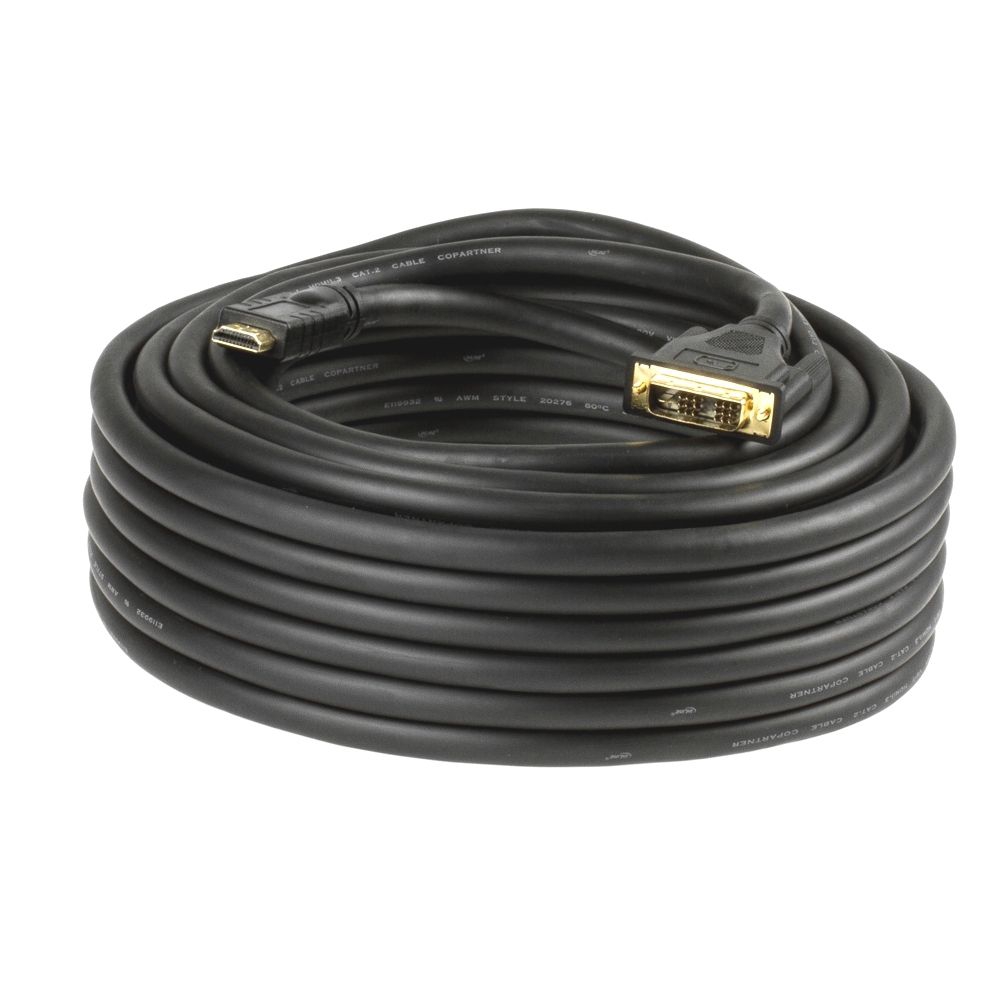 Câble vidéo HDMI vers DVI, modèle DVI 18+1, 15m Câble vidéo HDMI vers DVI, modèle DVI 18+1, 15m