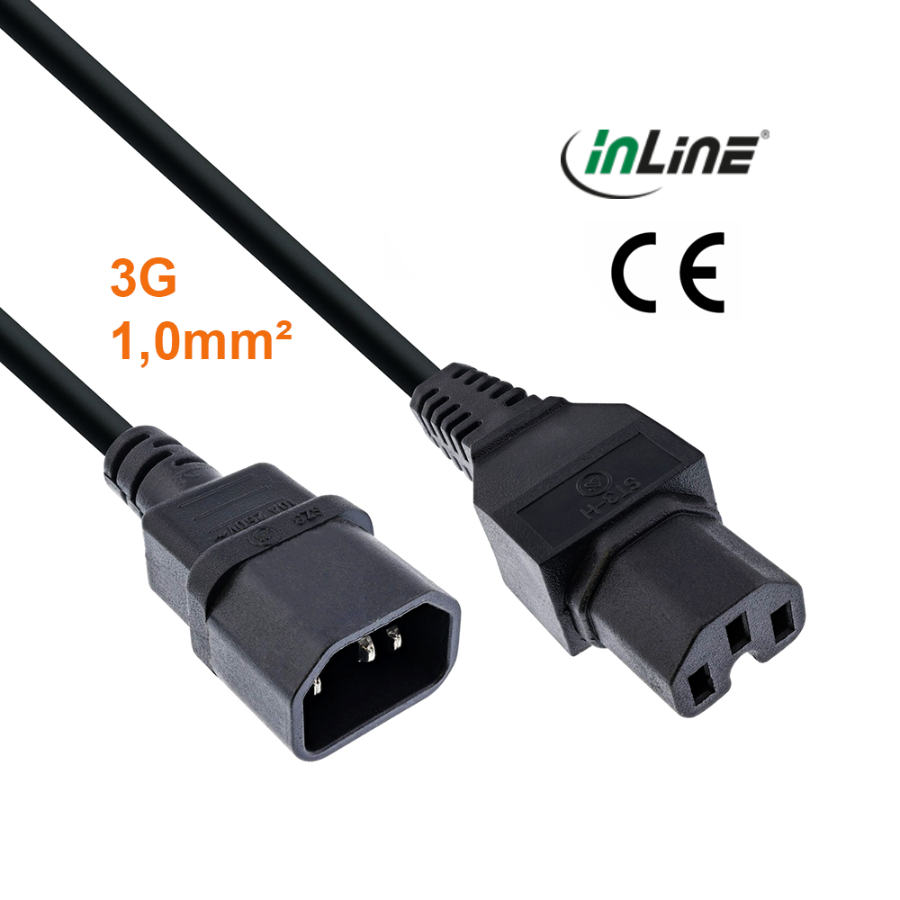 Rallonge de câble d'alimentation, connexion C15 vers C14, 3m