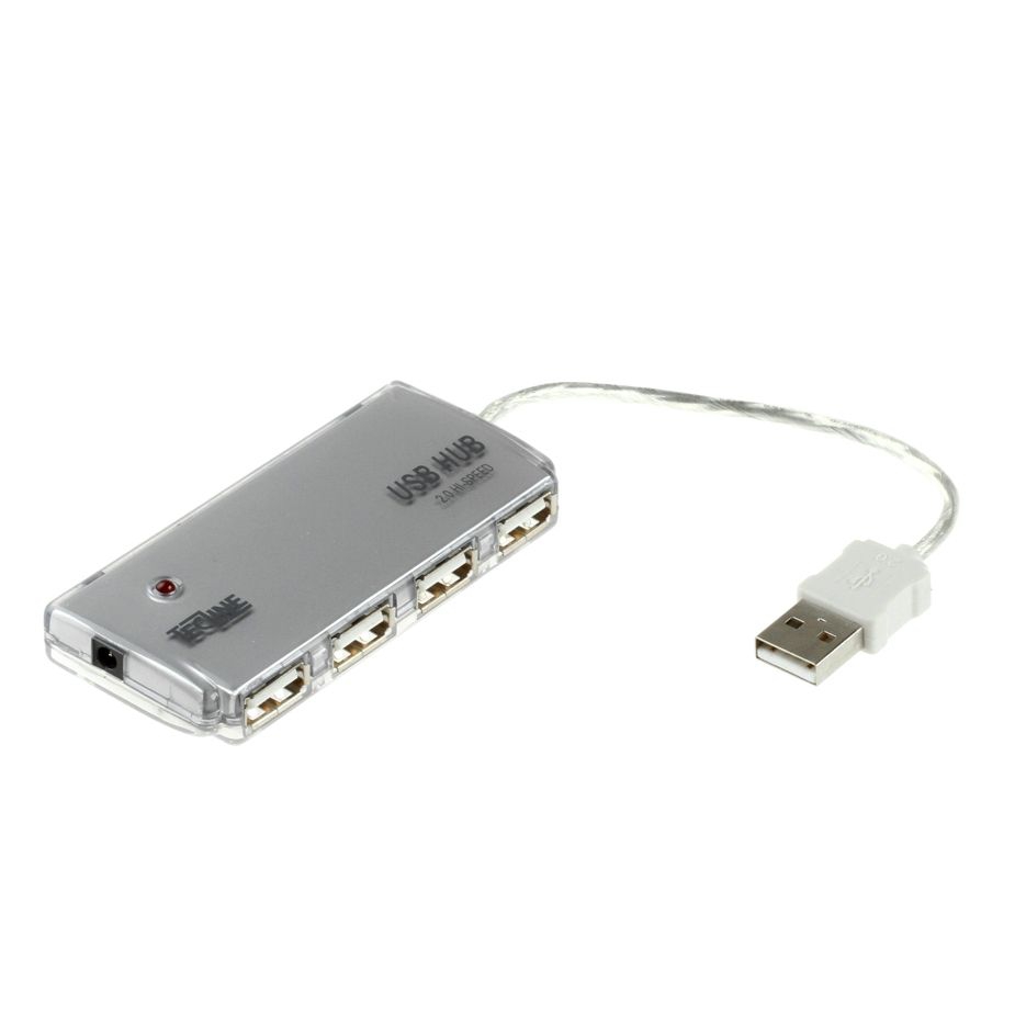 USB HUB concentrateur 4ports + alimentation ARGENT