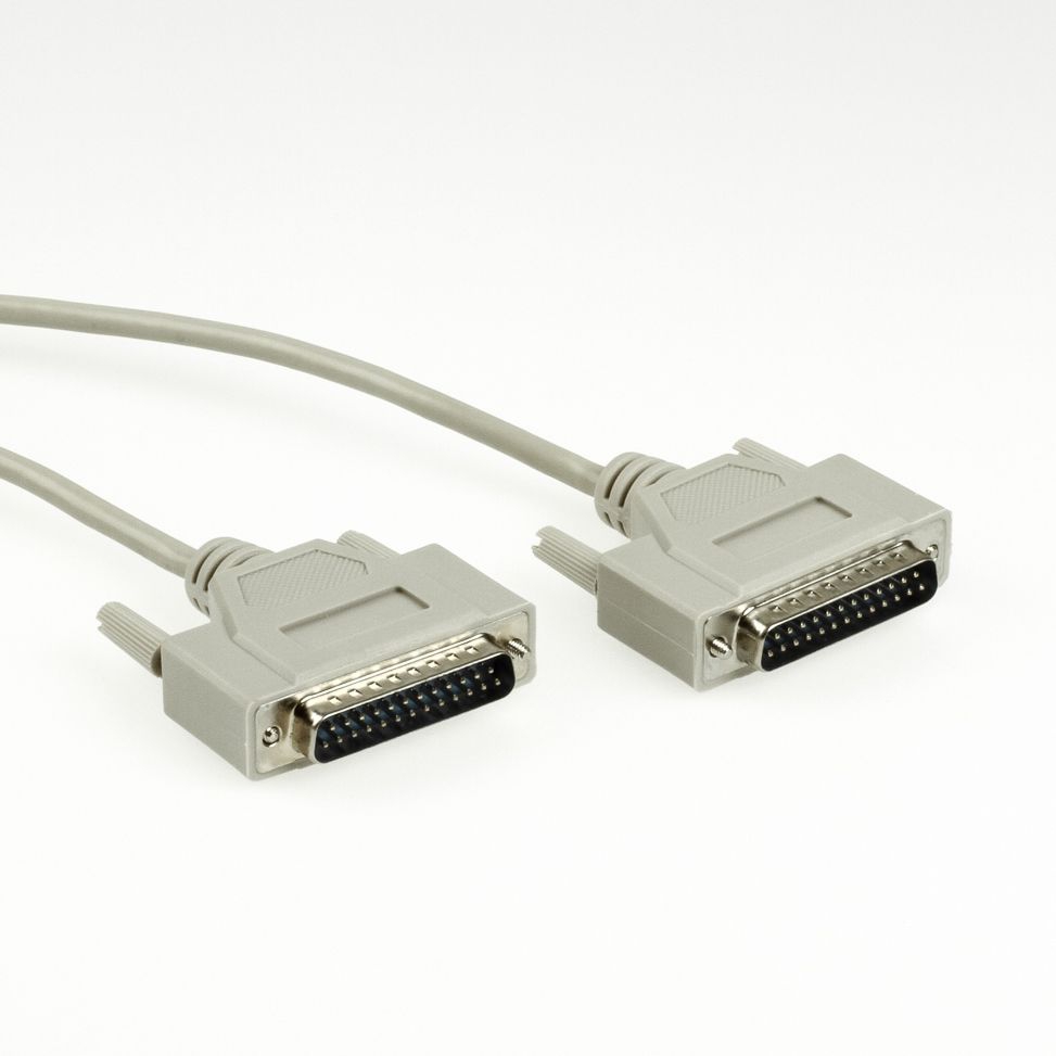 Câble série parallèle avec 2x DB25 mâle (connexion 1-vers-1) 1m