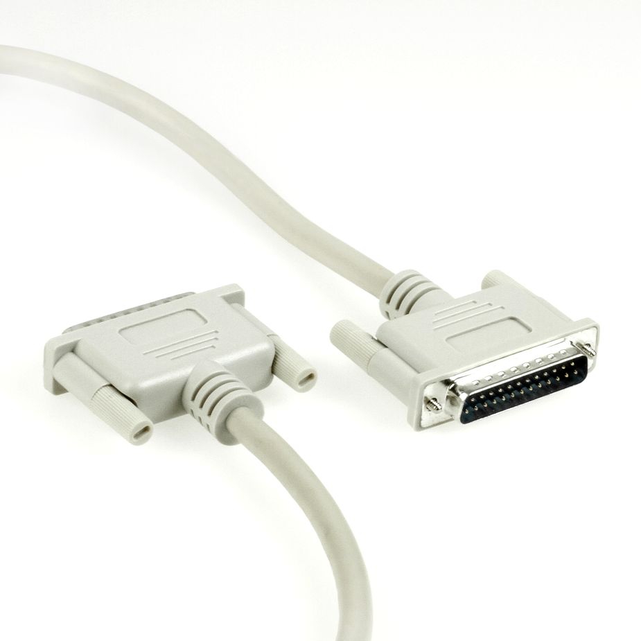 Câble série parallèle avec 2x DB25 mâle (connexion 1-vers-1) 3m