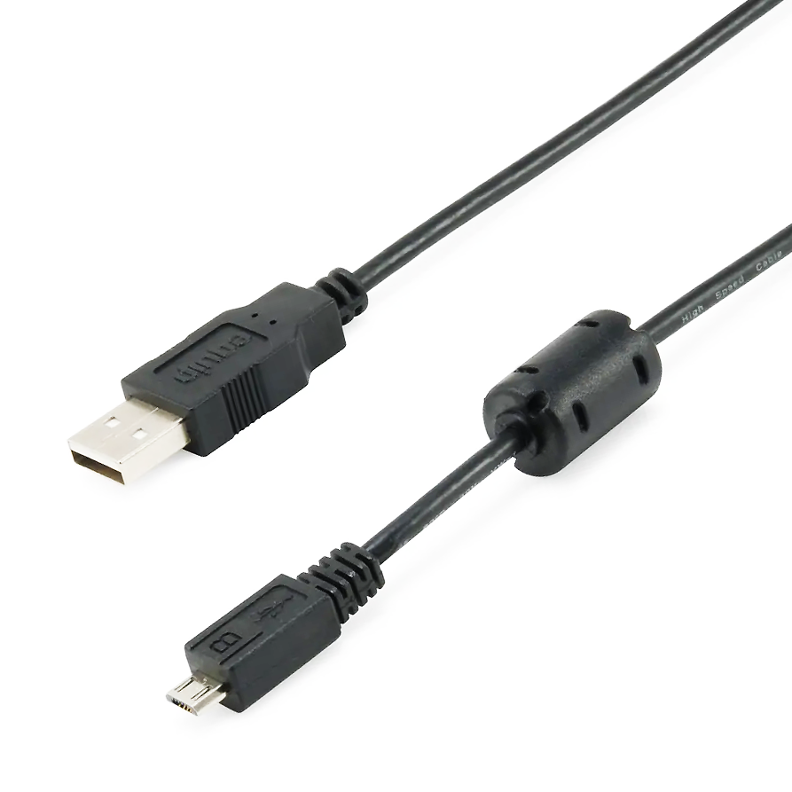 Câble USB 2.0 Micro B avec un noyau en ferrite, 1.8m
