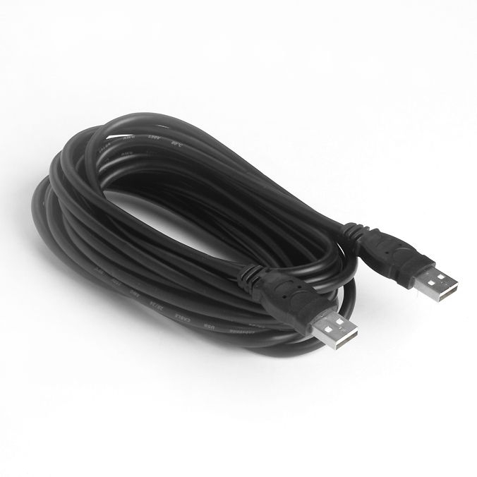 Câble USB 2.0 spécial avec 2x connecteur USB A mâle 5m noir