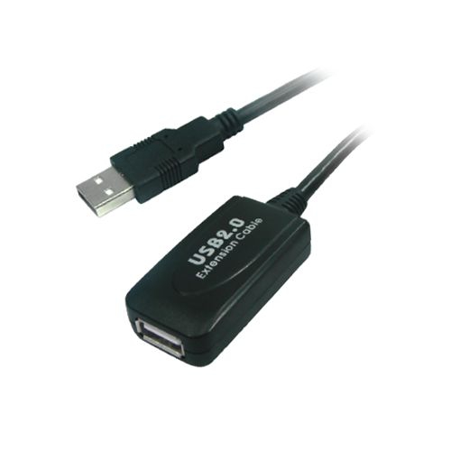 Rallonge USB 2.0 active avec amplificateur noir 5m