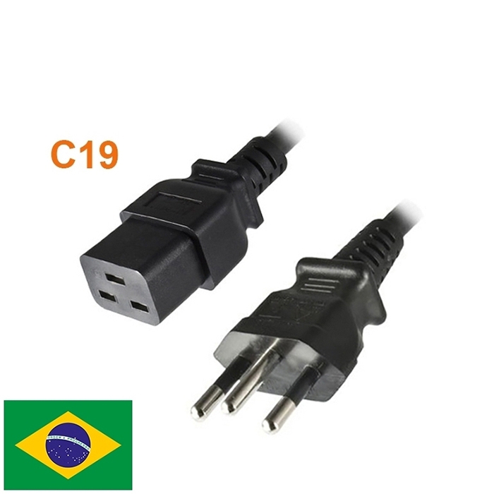 Câble d'alimentation avec C19 pour le Brésil 2.5m