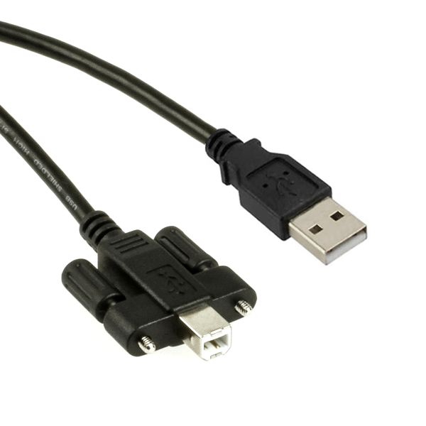Câble USB 2.0, fiche B à visser vers A sans vis, 3m