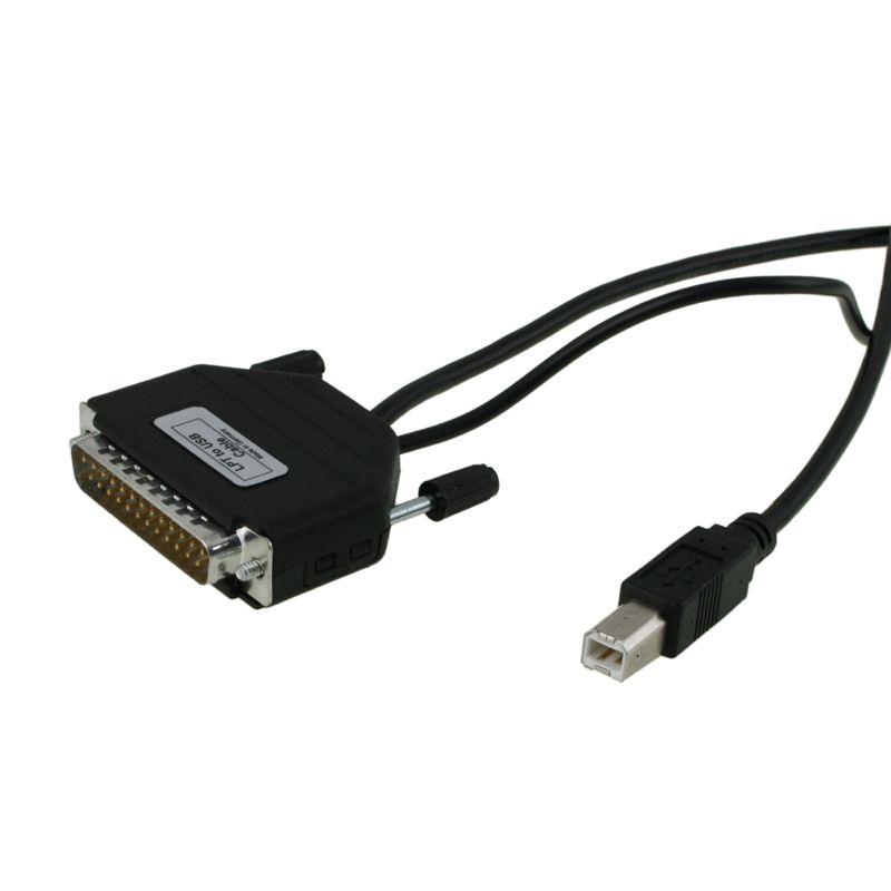 Convertisseur Parallèle vers USB: DB25 mâle vers USB B mâle, LPT2USB, version internationale