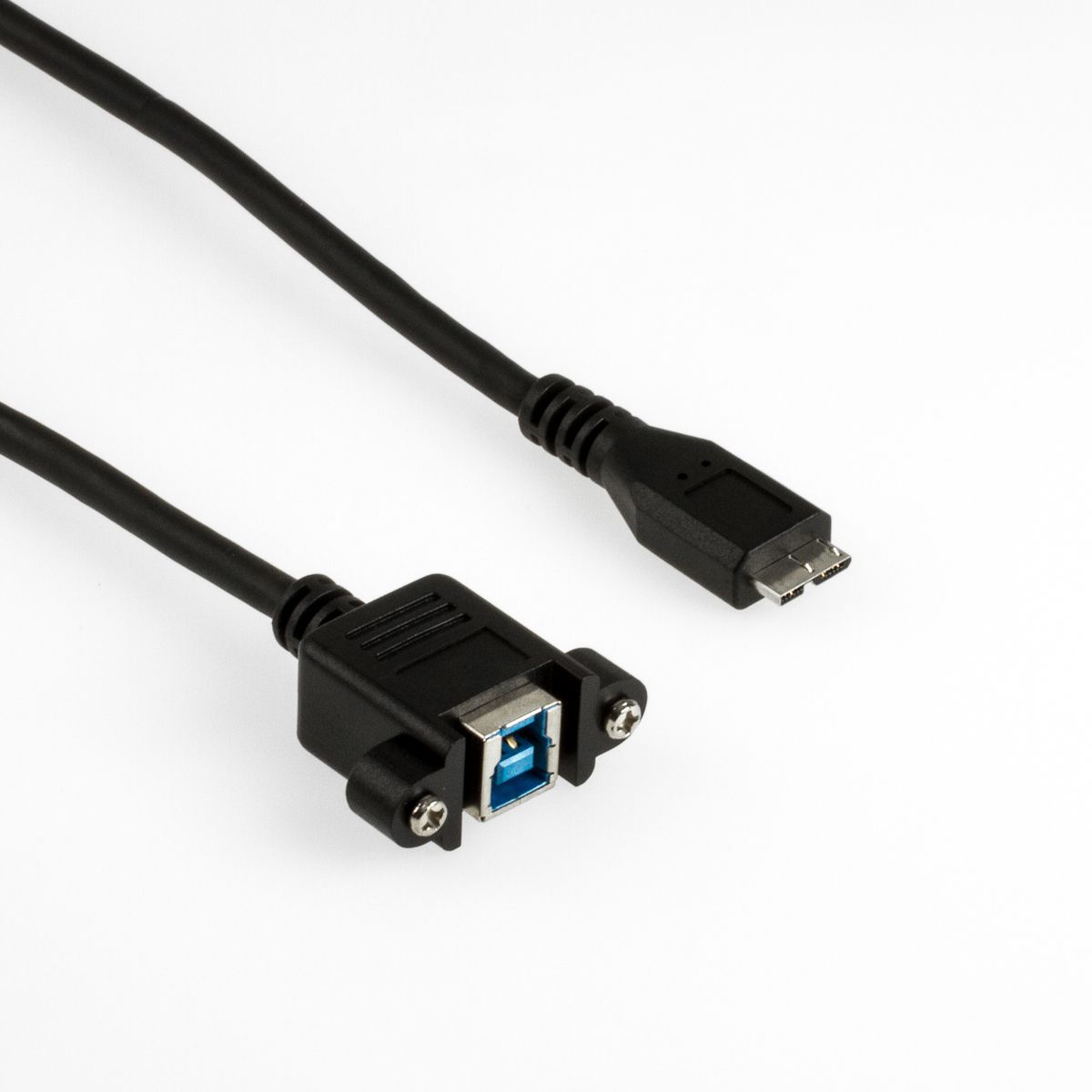 Câble USB 3.0 à visser RALLONGE DE MONTAGE B femelle vers Micro B mâle 50cm