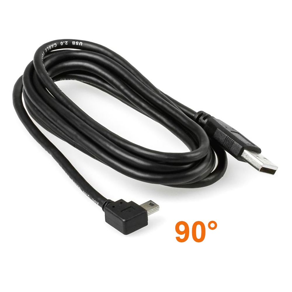 Câble MINI USB coudée: USB A vers MINI-B 90° À DROITE 2m