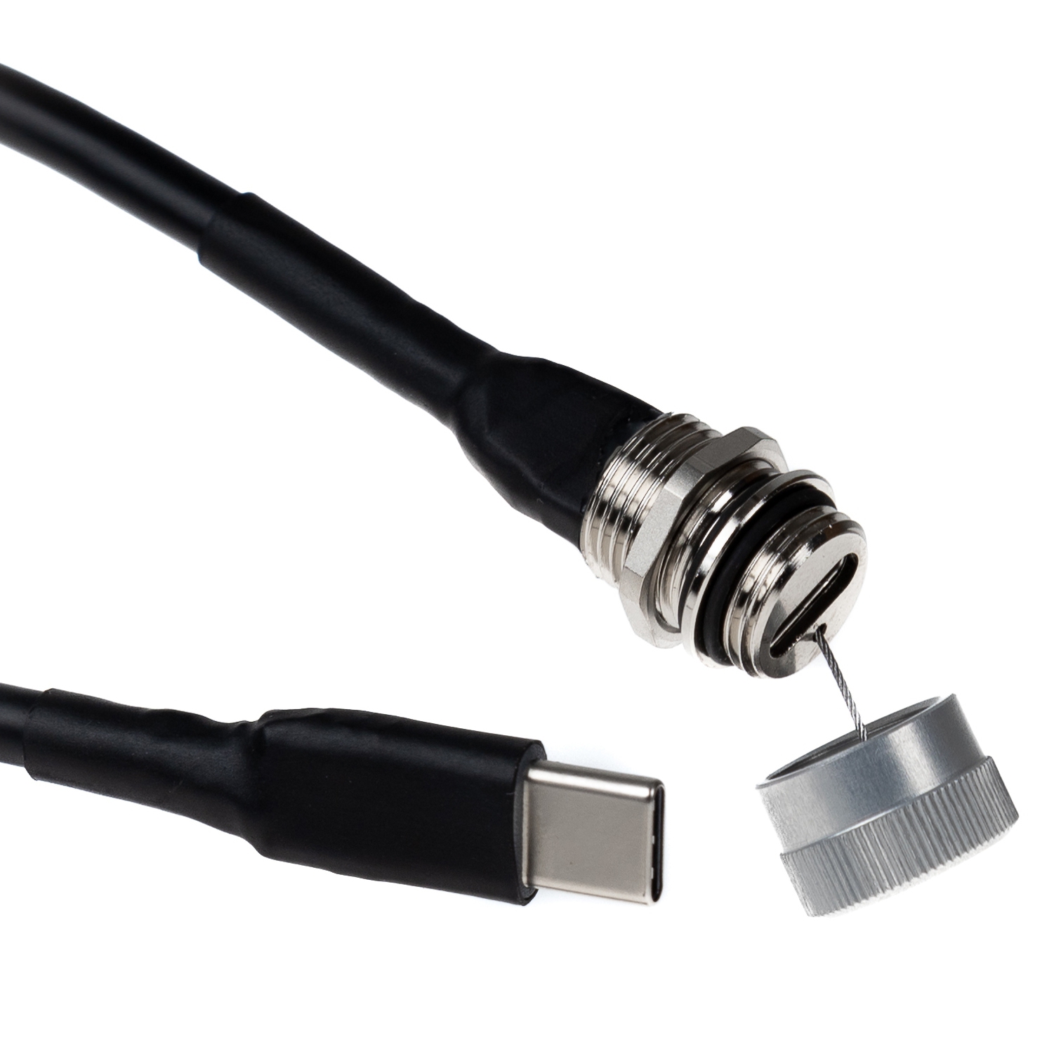 Câble USB Type-C™ pour montage sur panneau 50cm, M12, C femelle/mâle, IP67