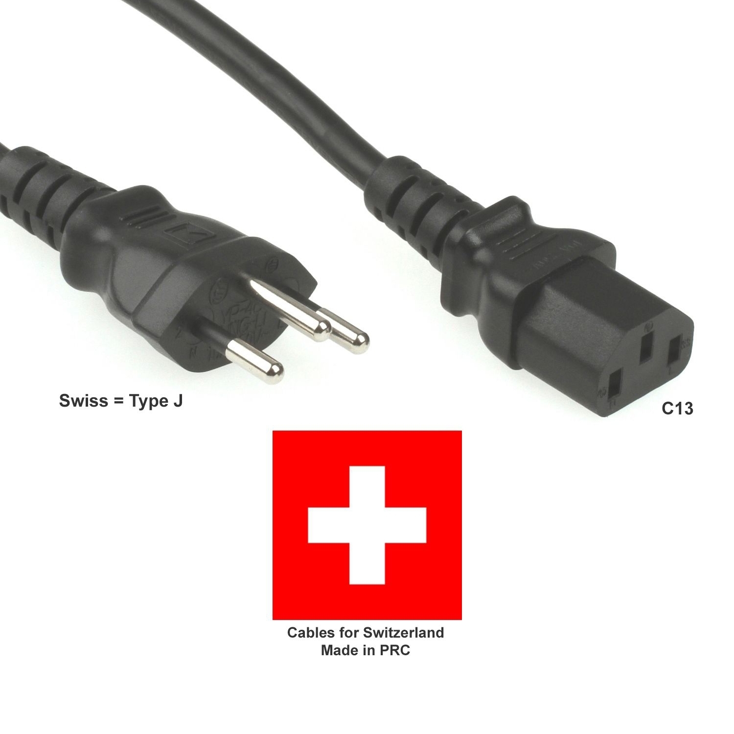 Câble d'alimentation secteur SUISSE 180cm
