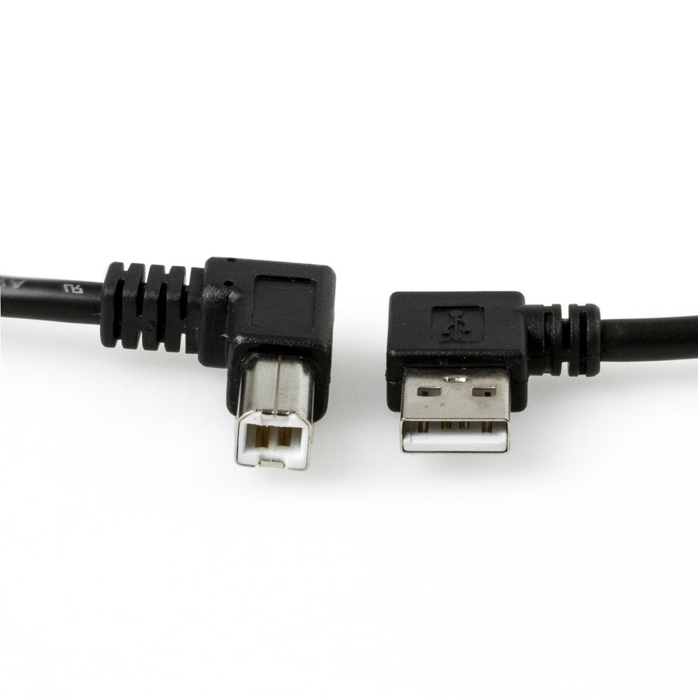 Câble USB coudé A à gauche B à droite 2m