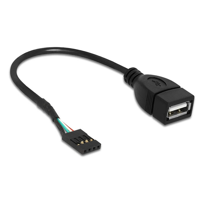 Adaptateur USB 2.0 A femelle vers prise carte-mère (4 broches) Adaptateur USB 2.0 A femelle vers prise carte-mère (4 broches)