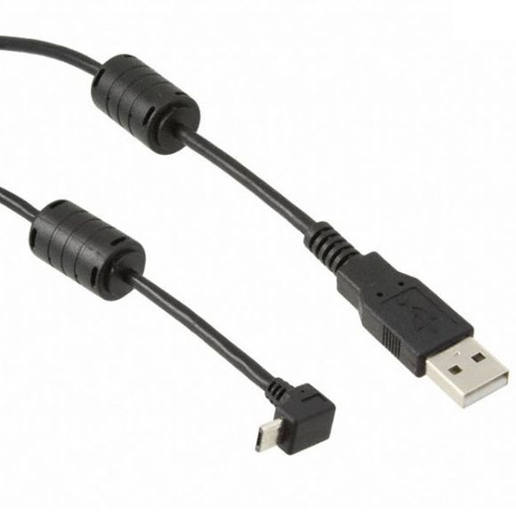 Câble MICRO USB coudé: A mâle vers Micro B 90° VERS LE BAS 2x ferrite 50cm