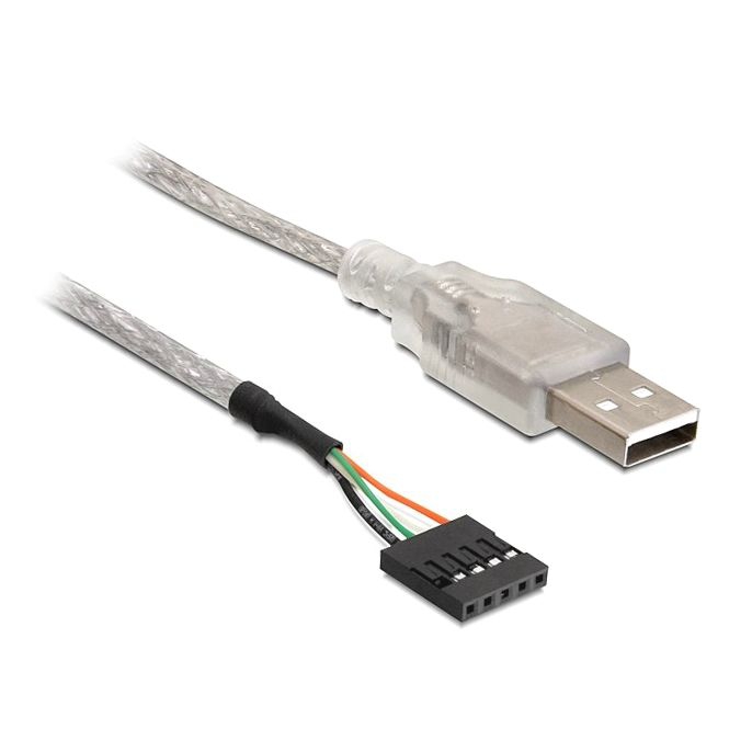 Câble USB A mâle vers connecteur carte mère (5 broches) 70cm, argentin