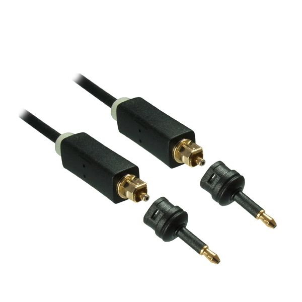 Câble Toslink cable avec 2 adaptateurs Mini Toslink 2m