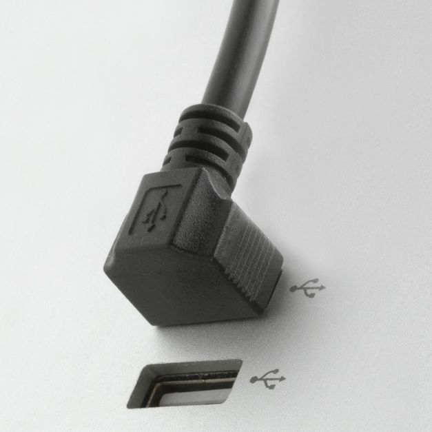 Câble USB avec prise A coudée 90° VERS LE HAUT 50cm