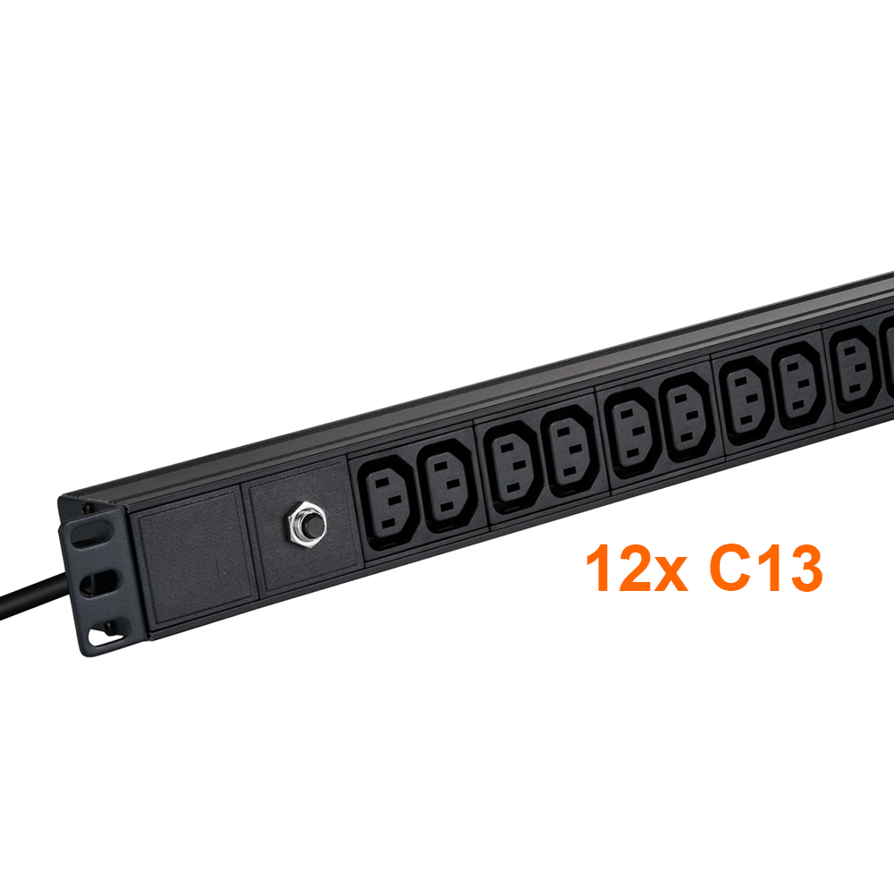 Barrette d'alimentation 19" avec 12x C13, câble 180cm C14, p. ex. pour UPS