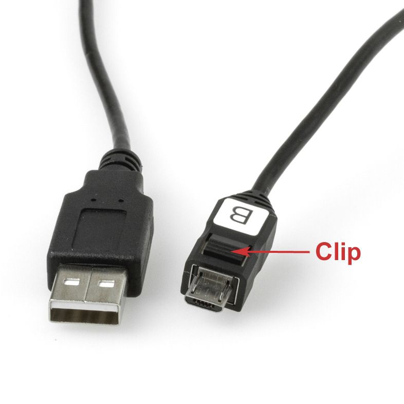 Câble MICRO USB - USB-A vers MICRO-B clip 20cm