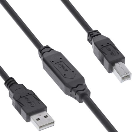 Câble USB 2.0 AB avec amplificateur / répéteur 10m