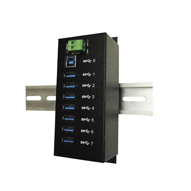 USB 3.0 HUB concentrateur avec 7 ports, version DIN RAIL, boîtier métallique, EX-1187HMVS