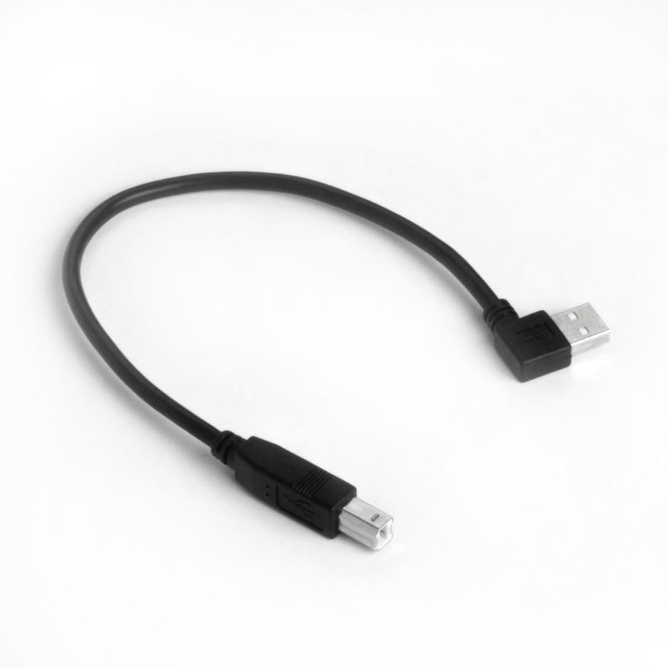 Câble USB 2.0 AB, fiche A coudé 90 À DROITE, 30cm Câble USB 2.0 AB, fiche A coudé 90 À DROITE, 30cm
