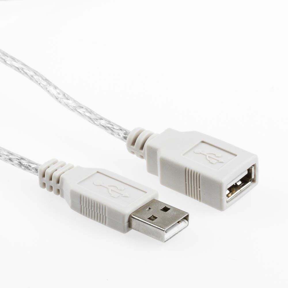 Rallonge USB 2.0 A mâle vers A femelle qualité PREMIUM argent 1m