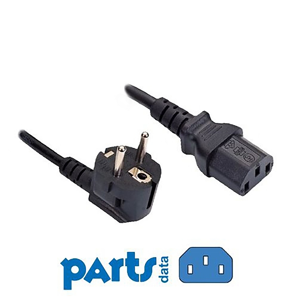 Câble d'alimentation secteur type EUROPE CEE 7/7 E+F 90° coudé vers C13 1m