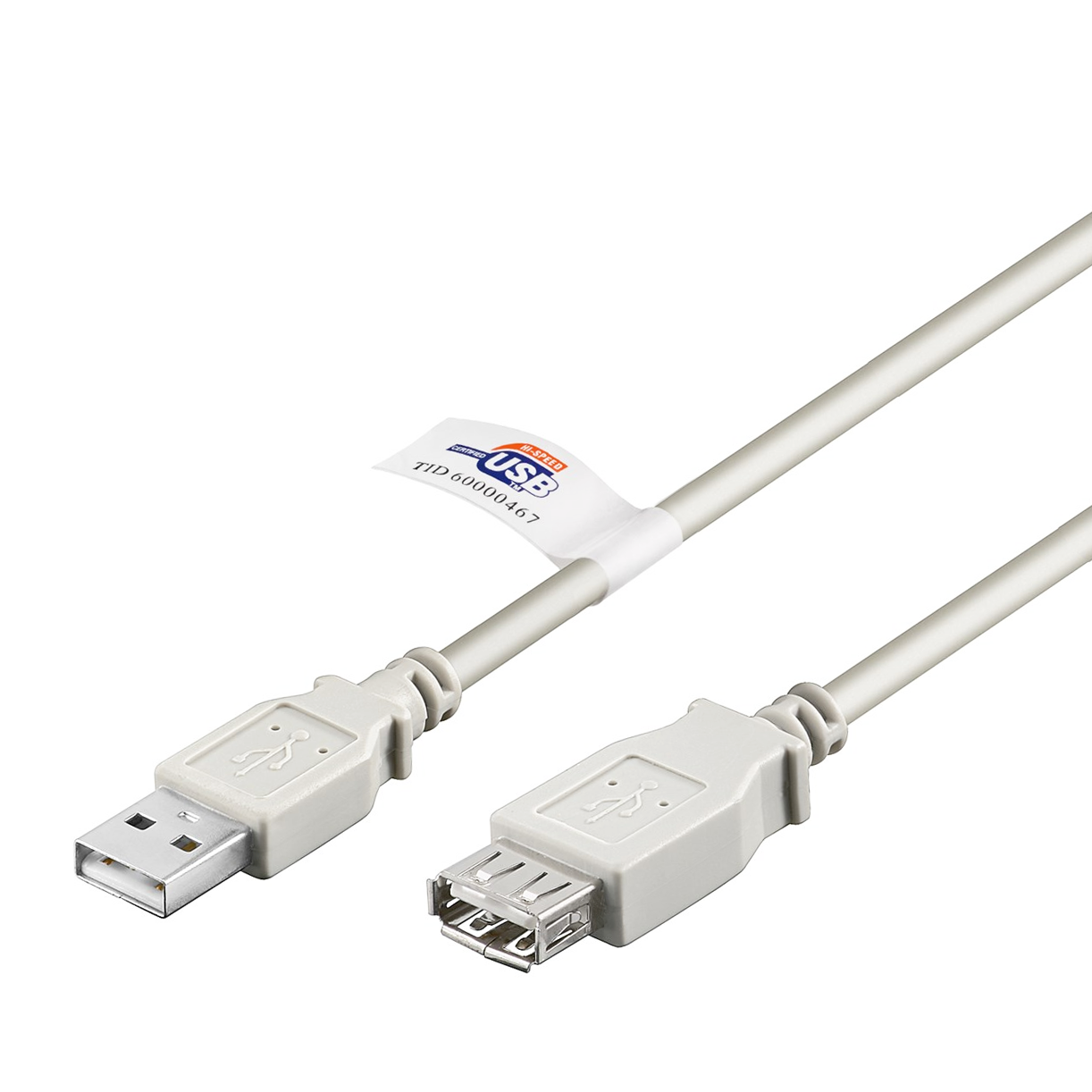 Rallonge USB 2.0 AWG28 AWG24 gris avec certification 3m