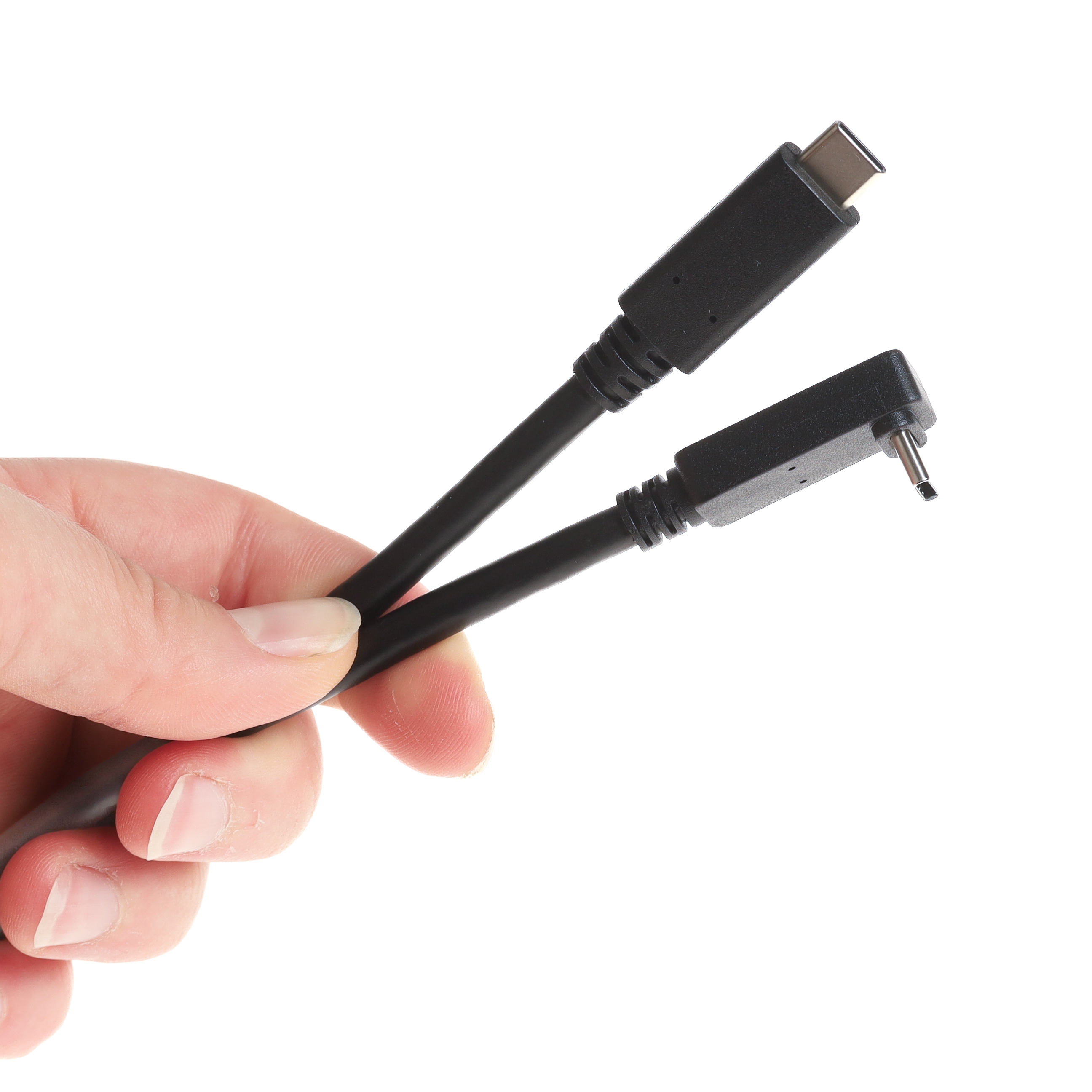 Câble USB avec 1x Type-C™ mâle droit sur 1x mâle coudé, version HAUT/BAS, 2m