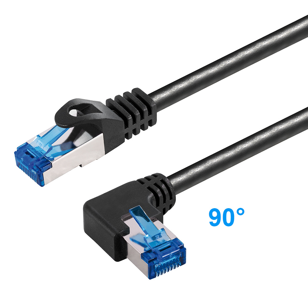 Câble réseau Cat.6A 1x RJ45 coudée VERS LA GAUCHE, 1m