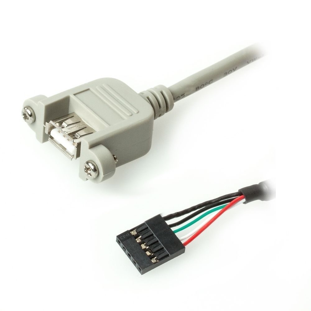 Câble USB 2.0 à montage sur panneau A femelle 2 vis vers 5 broches 25cm