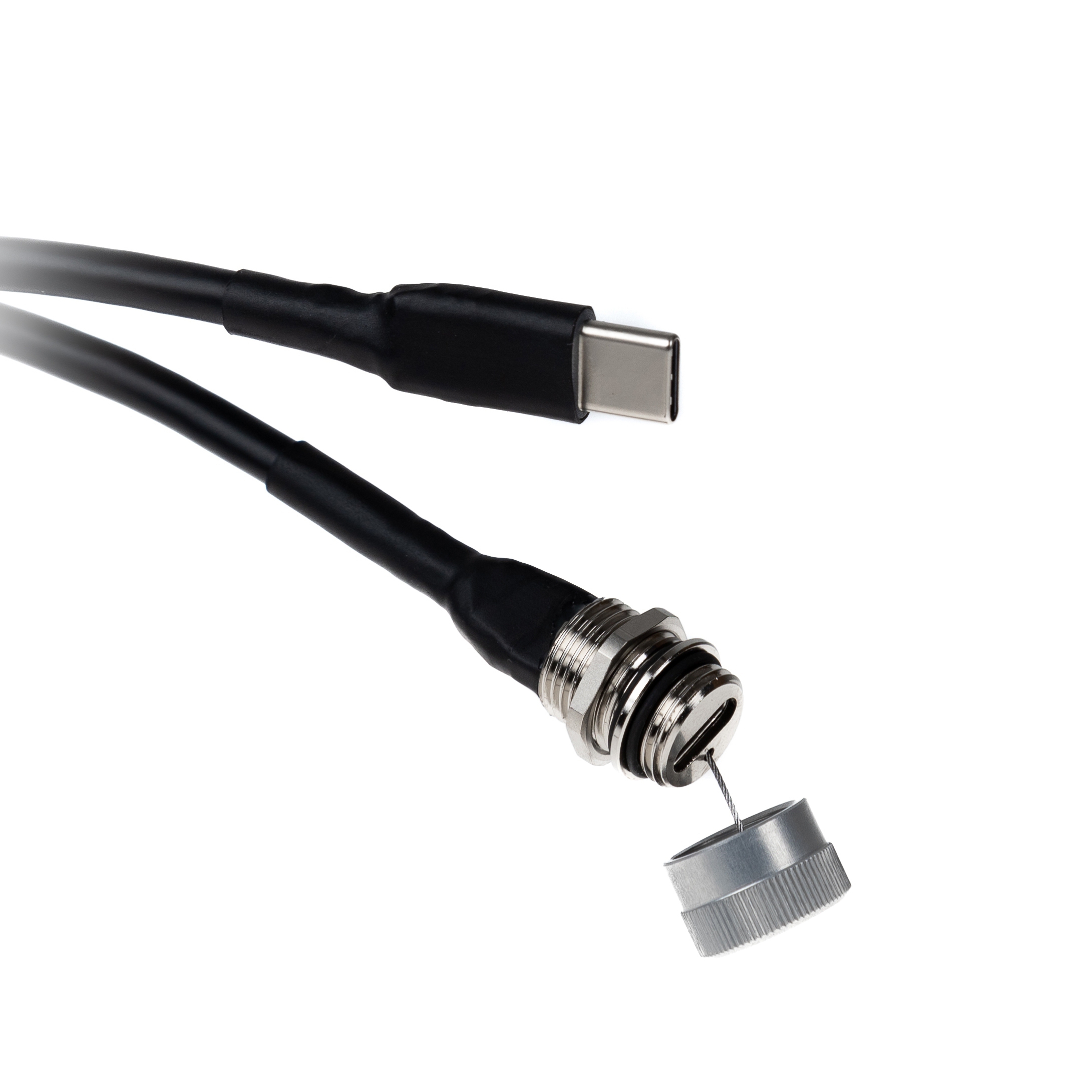 Câble USB Type-C™ pour montage sur panneau 20cm, M12, C femelle/mâle, IP67