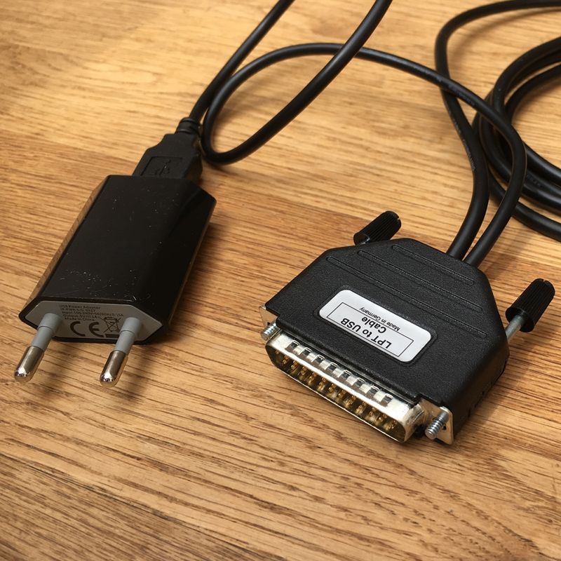 Convertisseur Parallèle vers USB: DB25 mâle vers USB B mâle, LPT2USB, pour l'Europe