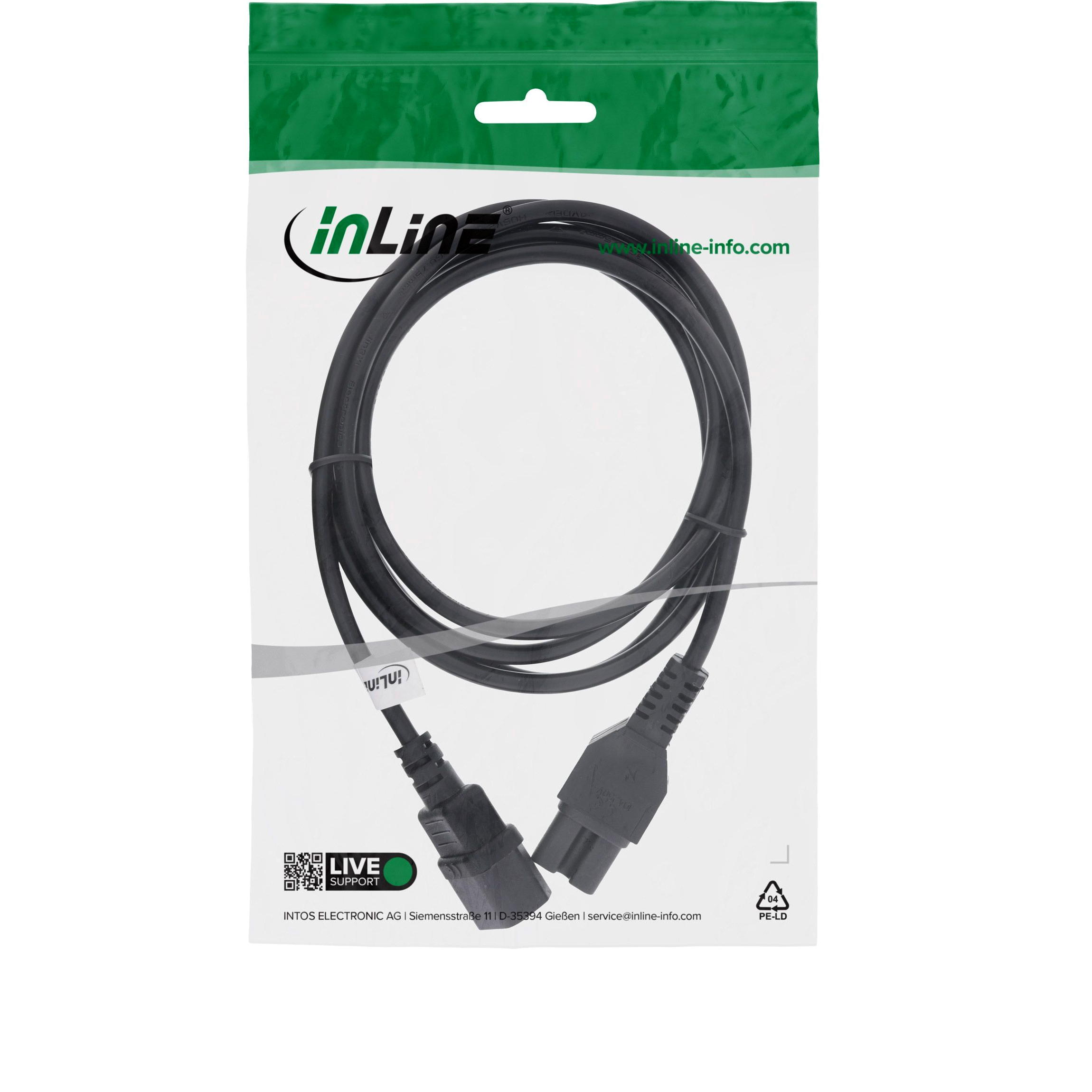 Rallonge de câble d'alimentation, connexion C15 vers C14, 1m