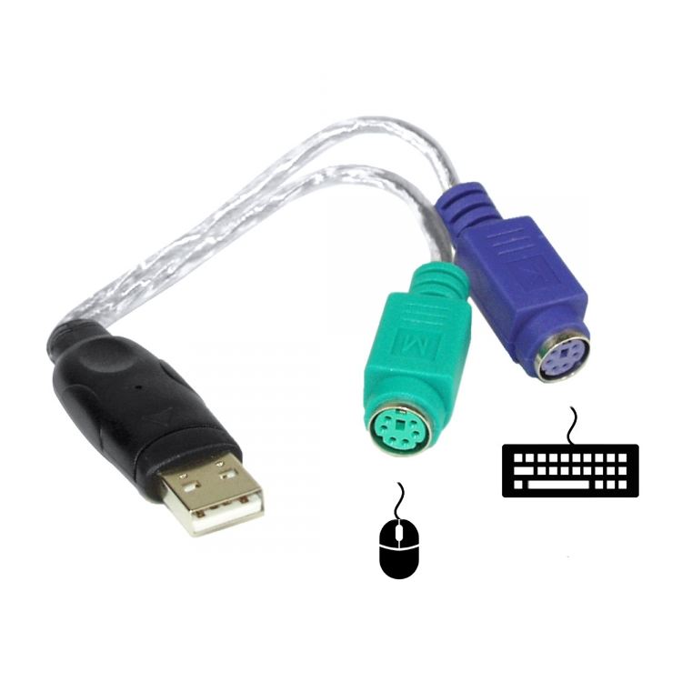Adaptateur USB vers 2x PS/2 pour clavier et souris
