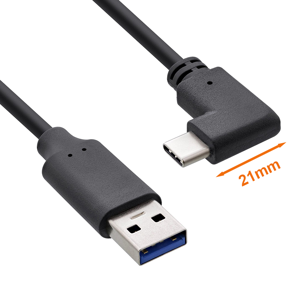 Câble USB Type-C™ mâle coudé à 90° vers USB 3.0 A mâle 1m