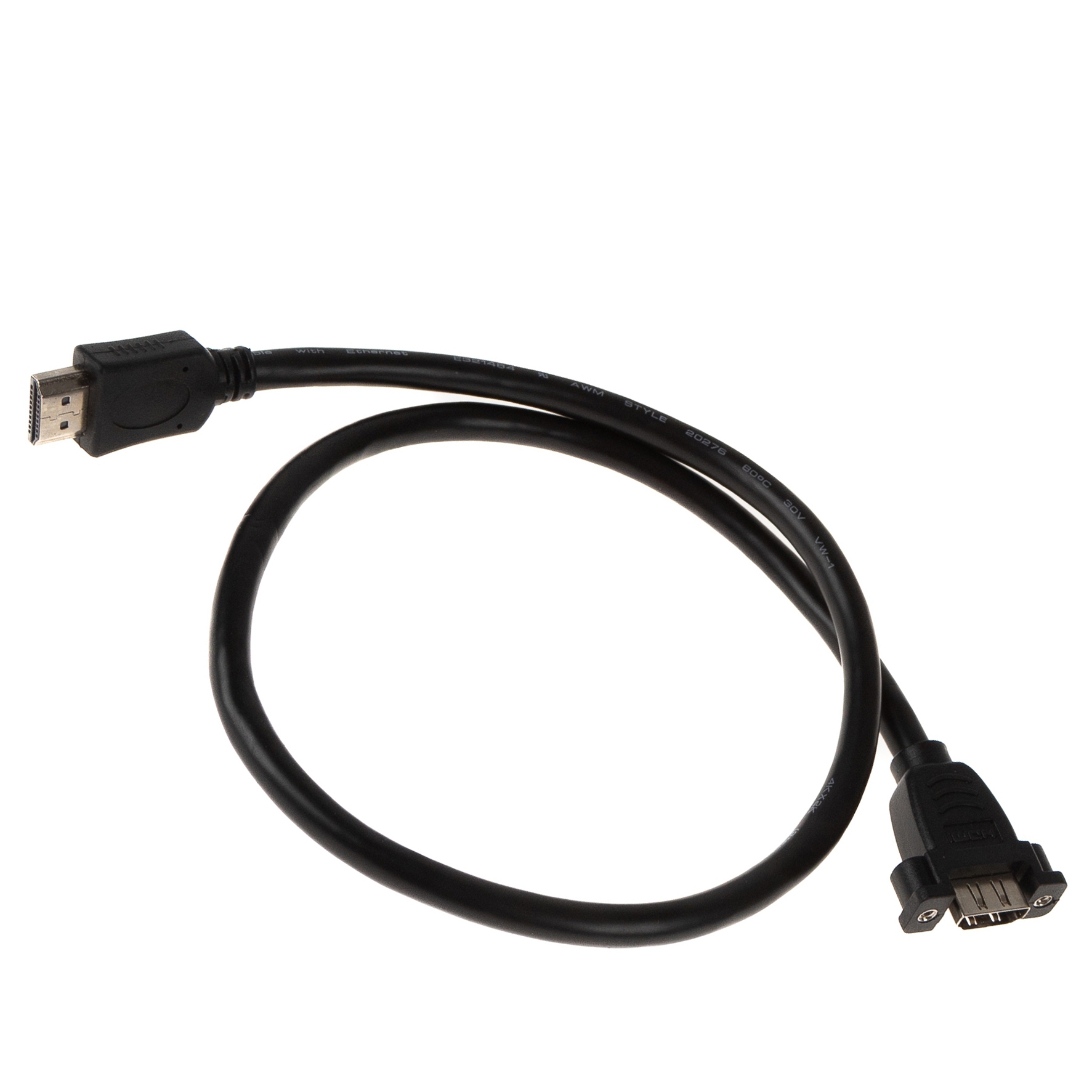 Câble HDMI pour montage sur panneau, A femelle vissable vers A mâle, 4K2K, 60cm