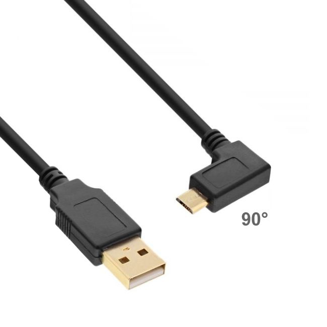 Câble MICRO USB coudé: A mâle vers Micro B 90° COUDÈE À DROITE 1m