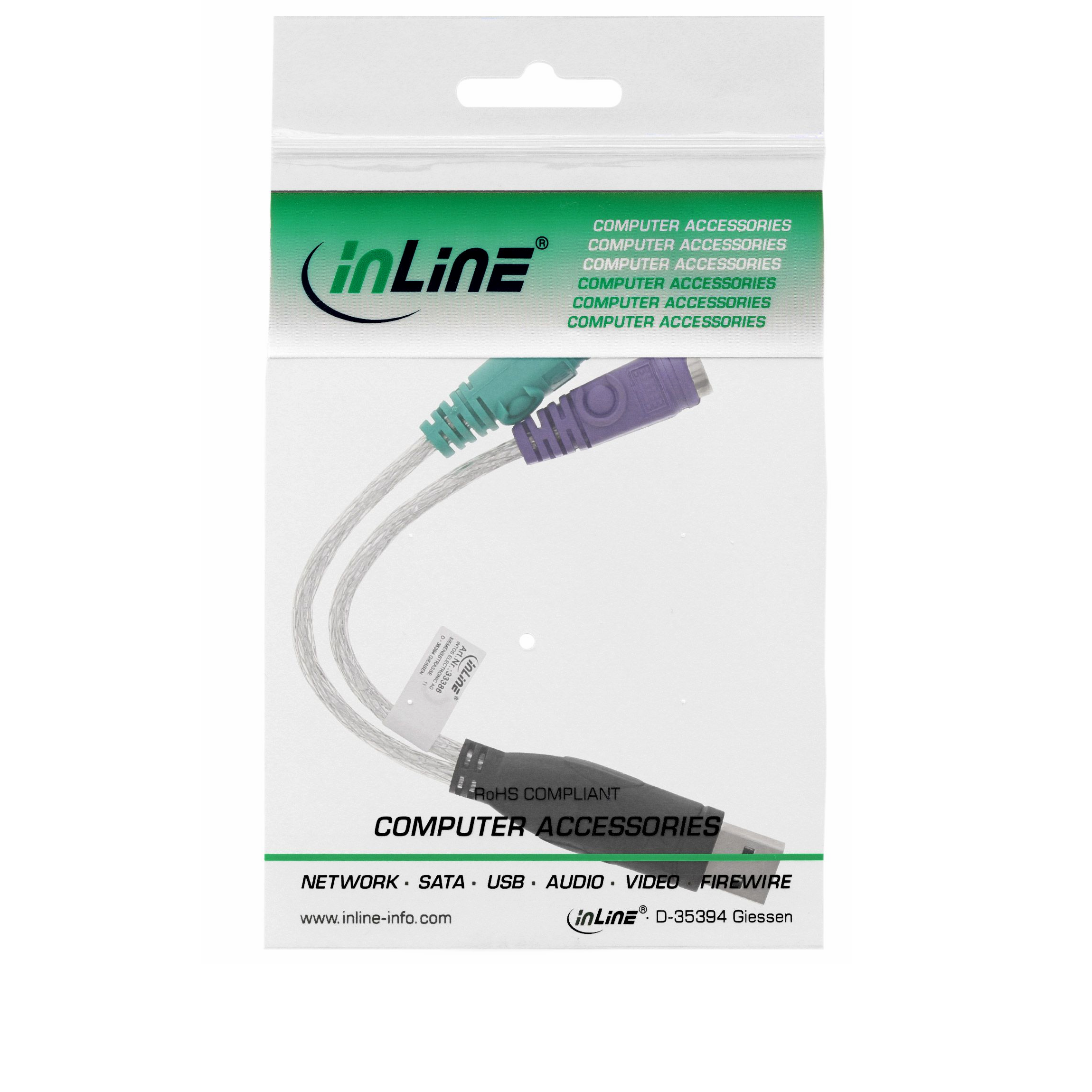 Adaptateur USB vers 2x PS/2 pour clavier et souris