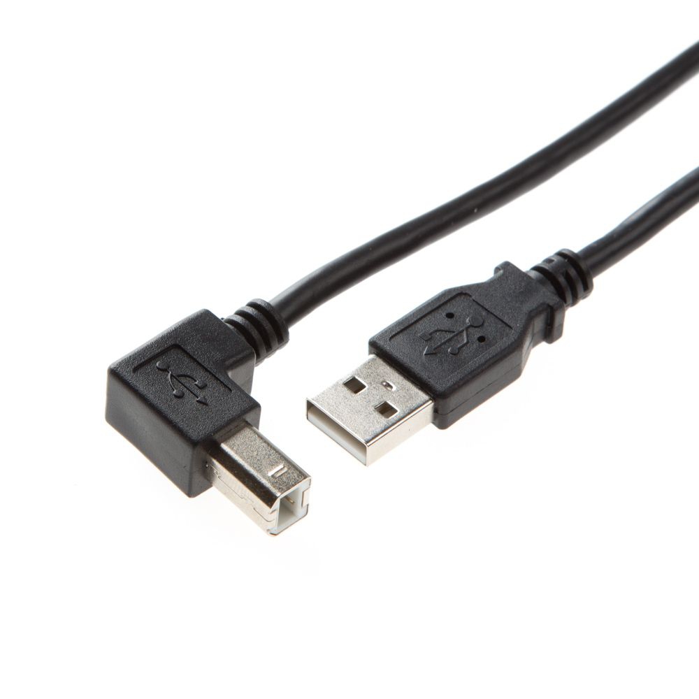 Câble USB B coudé 90 VERS LE BAS 2m