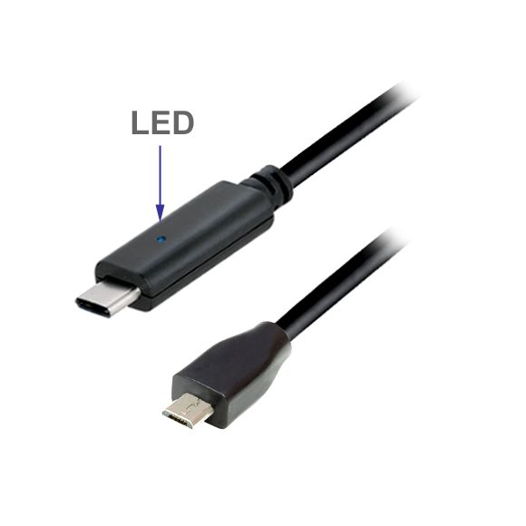 Câble USB Type-C™ avec DEL mâle vers Micro B mâle 1m