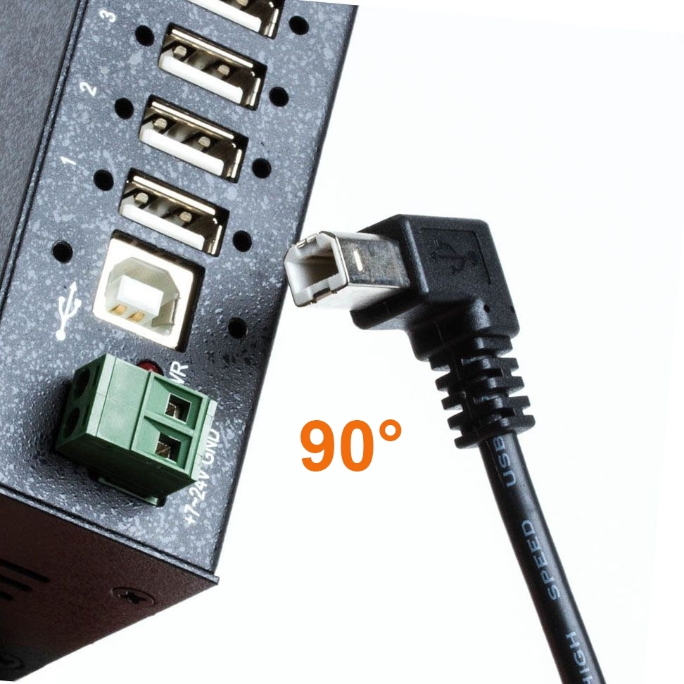 Câble USB 2.0 avec connecteur B coudé 90° VERS LE BAS 30cm