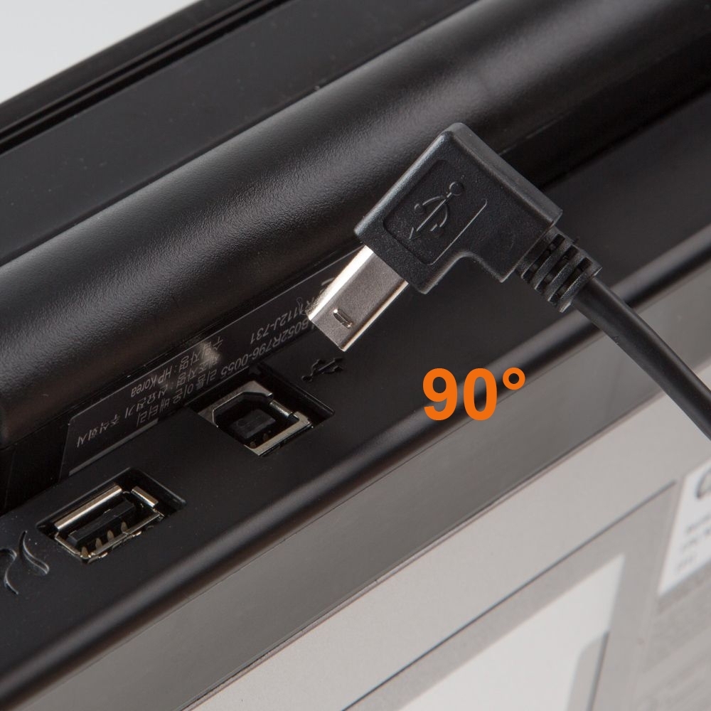 Câble USB 2.0 avec connecteur B coudé 90° VERS LE BAS 30cm