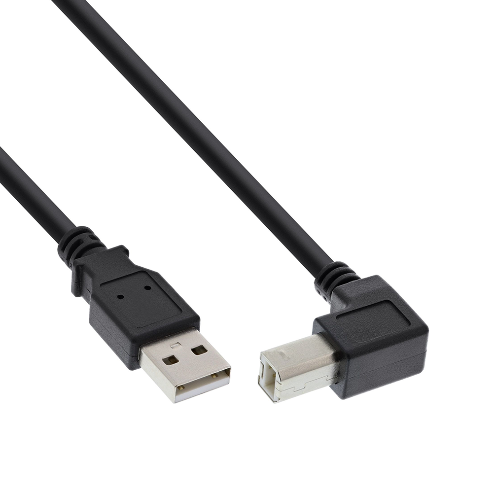 Câble USB 2.0 avec connecteur B coudé 90° VERS LE BAS 30cm