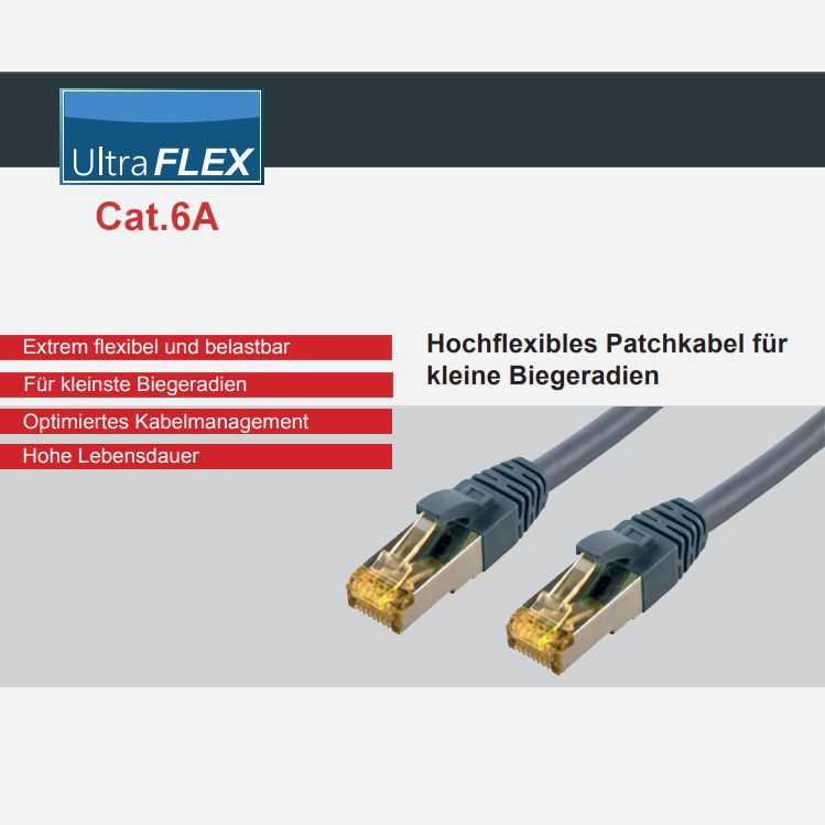 Cat.6a ULTRA FLEX câble patch LSZH S/FTP PIMF 10m